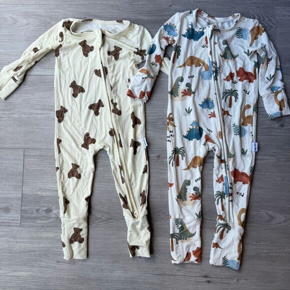 Sofia Mila Bamboo Baby Zippy Pajama size 3-6 months bear and dinosaur print - Picture 1 of 8